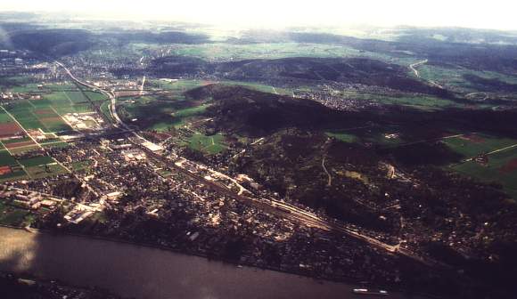 Luftbild Remagen, Abzweig Ahrtalbahn