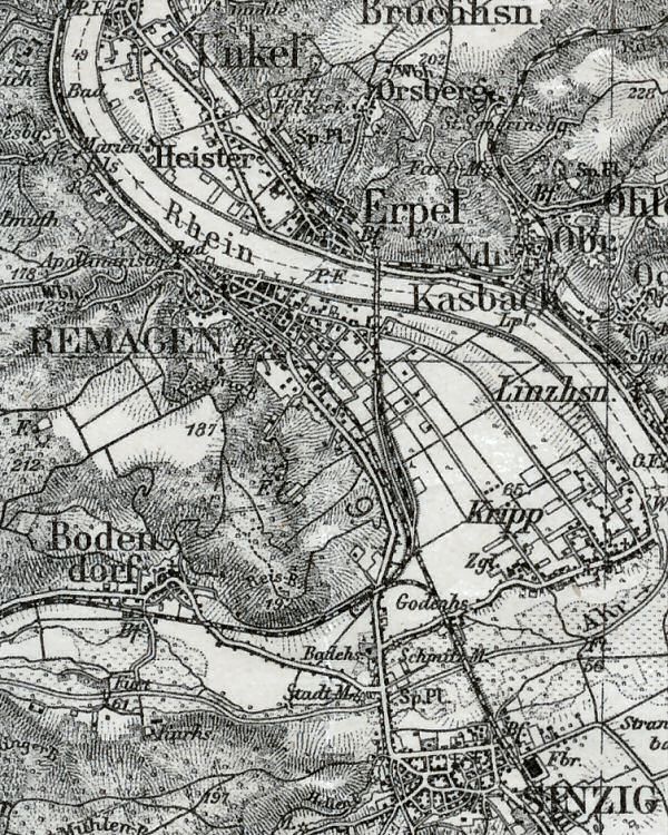 Bahnstrecken bei Remagen, ca. 1936